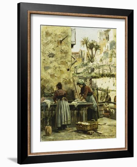 The Washerwomen-Peder Mork Monsted-Framed Giclee Print