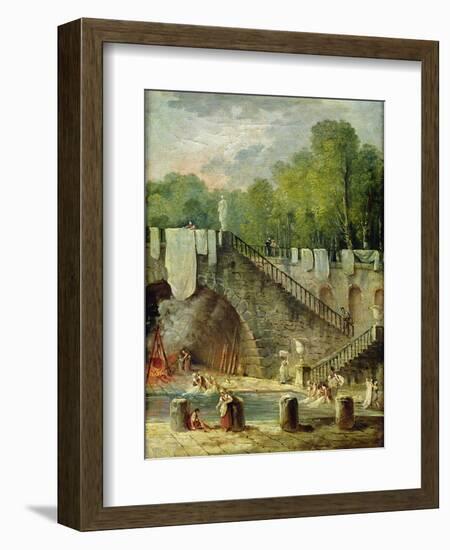 The Washerwomen-Hubert Robert-Framed Giclee Print