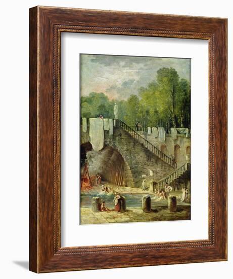 The Washerwomen-Hubert Robert-Framed Giclee Print