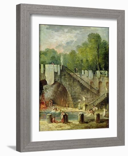 The Washerwomen-Hubert Robert-Framed Giclee Print