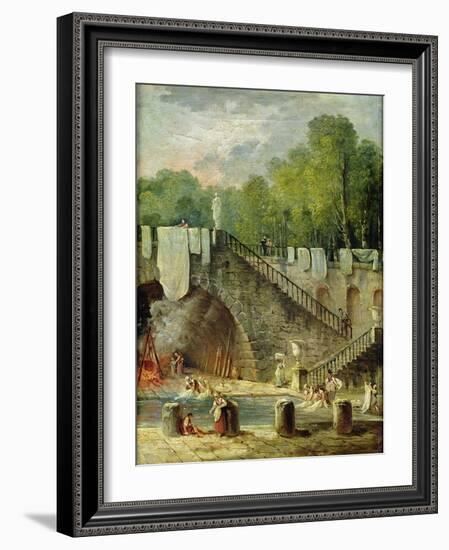 The Washerwomen-Hubert Robert-Framed Giclee Print