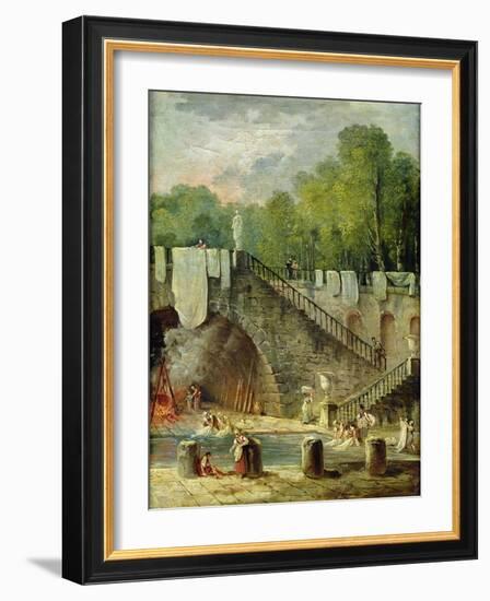 The Washerwomen-Hubert Robert-Framed Giclee Print