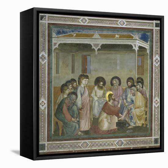 The Washing of the Feet-Giotto di Bondone-Framed Premier Image Canvas