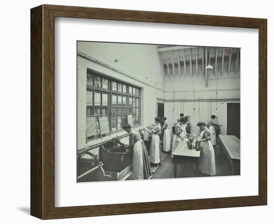 The Washing Room, Battersea Polytechnic, London, 1907-null-Framed Photographic Print