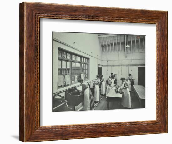 The Washing Room, Battersea Polytechnic, London, 1907-null-Framed Photographic Print