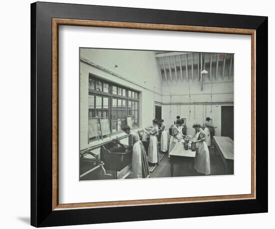 The Washing Room, Battersea Polytechnic, London, 1907-null-Framed Photographic Print