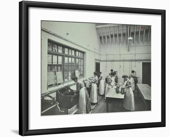 The Washing Room, Battersea Polytechnic, London, 1907-null-Framed Photographic Print