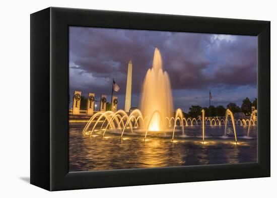 The Washington Monument Lit Up at Night as Seen from the World War Ii Monument-Michael Nolan-Framed Premier Image Canvas