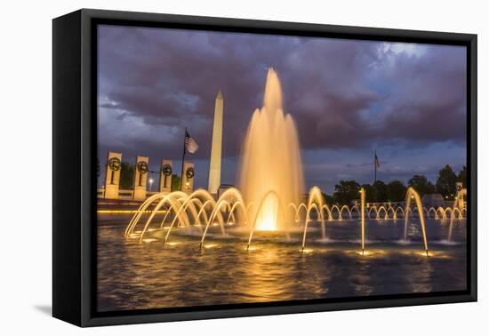 The Washington Monument Lit Up at Night as Seen from the World War Ii Monument-Michael Nolan-Framed Premier Image Canvas