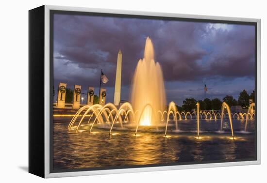 The Washington Monument Lit Up at Night as Seen from the World War Ii Monument-Michael Nolan-Framed Premier Image Canvas