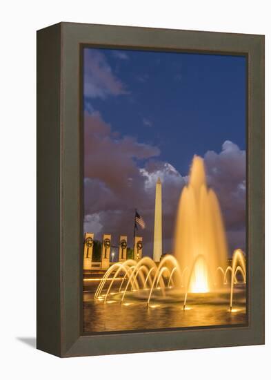 The Washington Monument Lit Up at Night as Seen from the World War Ii Monument-Michael Nolan-Framed Premier Image Canvas