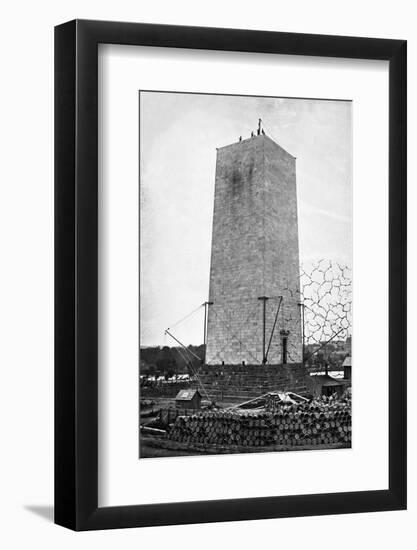 The Washington Monument under Construction-null-Framed Photographic Print