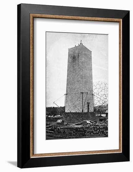 The Washington Monument under Construction-null-Framed Photographic Print