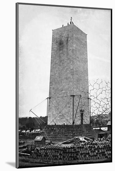 The Washington Monument under Construction-null-Mounted Photographic Print