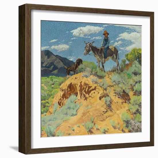 The Watcher (Oil on Canvas)-Walter Ufer-Framed Giclee Print