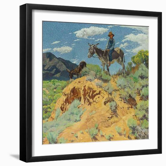 The Watcher (Oil on Canvas)-Walter Ufer-Framed Giclee Print