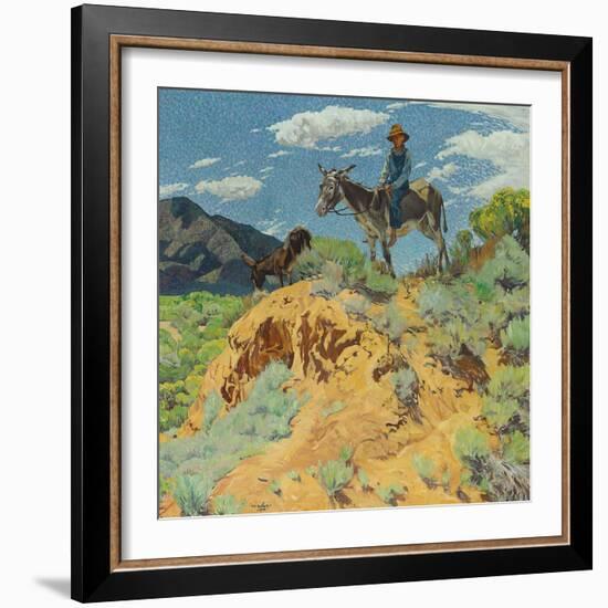 The Watcher (Oil on Canvas)-Walter Ufer-Framed Giclee Print