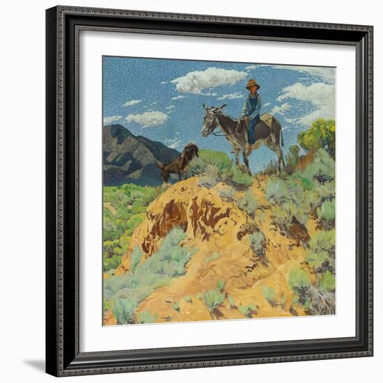 The Watcher (Oil on Canvas)-Walter Ufer-Framed Giclee Print