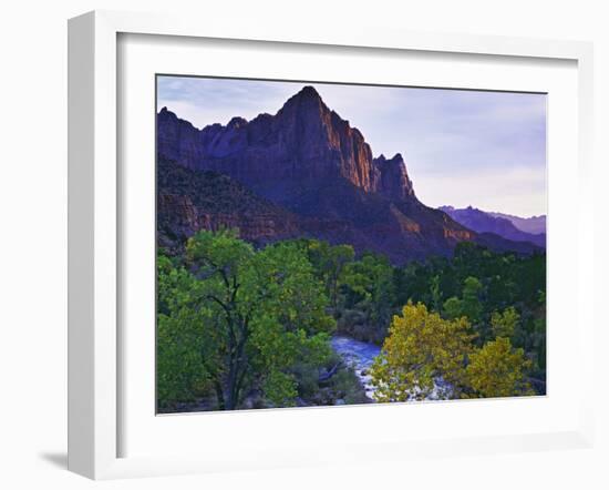 The Watchman Peak and the Virgin River, Zion National Park, Utah, USA-Dennis Flaherty-Framed Photographic Print