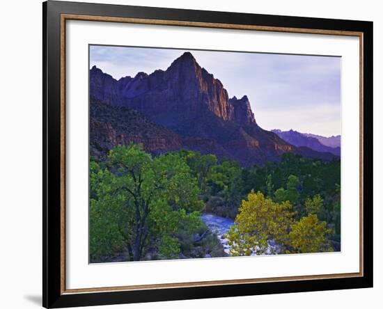 The Watchman Peak and the Virgin River, Zion National Park, Utah, USA-Dennis Flaherty-Framed Photographic Print