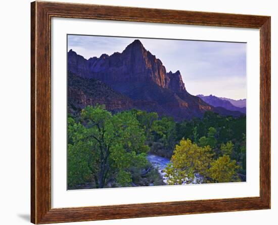 The Watchman Peak and the Virgin River, Zion National Park, Utah, USA-Dennis Flaherty-Framed Photographic Print