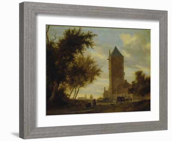 The Watchtower at the Country Road. Probably around 1660-Salomon van Ruysdael-Framed Giclee Print