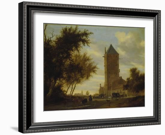 The Watchtower at the Country Road. Probably around 1660-Salomon van Ruysdael-Framed Giclee Print