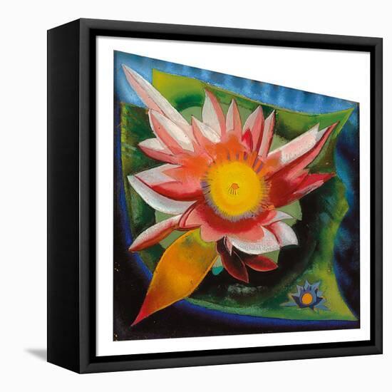 The Water Lily, C.1924 (Oil on Glass)-Joseph Stella-Framed Premier Image Canvas