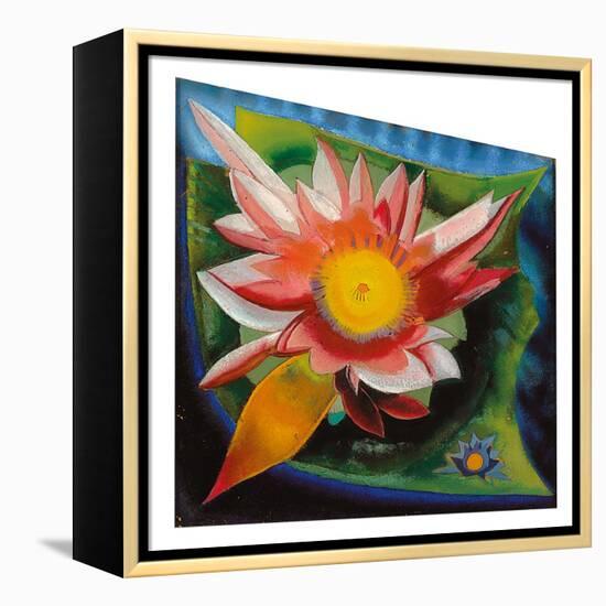 The Water Lily, C.1924 (Oil on Glass)-Joseph Stella-Framed Premier Image Canvas