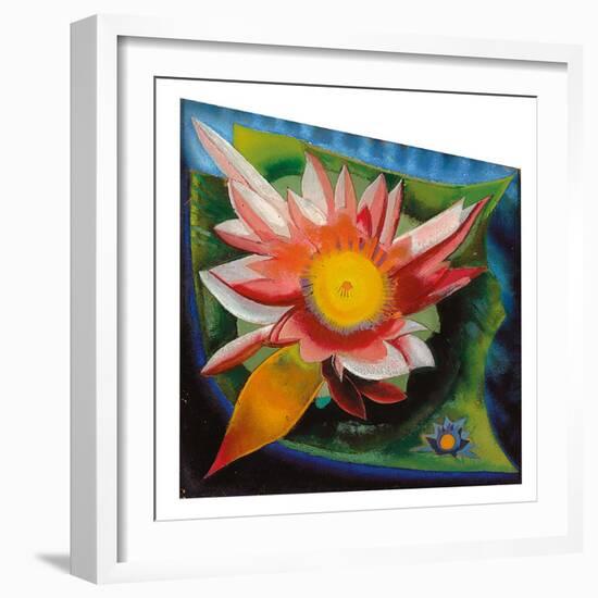 The Water Lily, C.1924 (Oil on Glass)-Joseph Stella-Framed Giclee Print