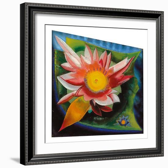 The Water Lily, C.1924 (Oil on Glass)-Joseph Stella-Framed Giclee Print