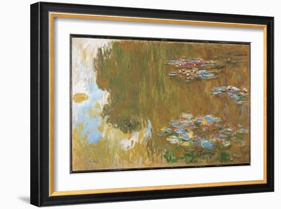 The Water Lily Pond, c.1917-19 (oil on canvas)-Claude Monet-Framed Giclee Print