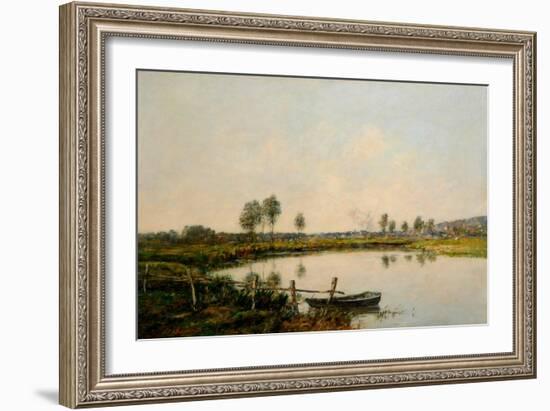 The Water Meadows at Deauville, France (Oil on Canvas)-Eugene Louis Boudin-Framed Giclee Print