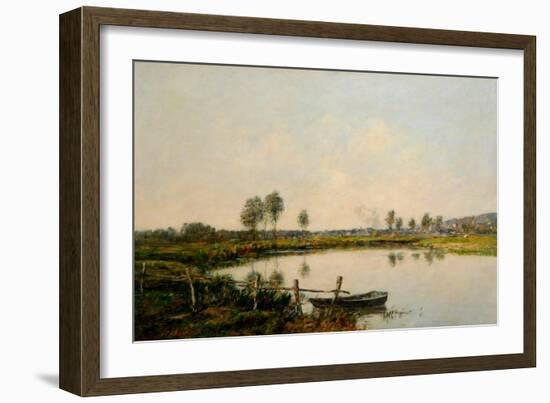 The Water Meadows at Deauville, France (Oil on Canvas)-Eugene Louis Boudin-Framed Giclee Print