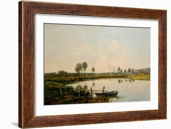 The Water Meadows at Deauville, France (Oil on Canvas)-Eugene Louis Boudin-Framed Giclee Print