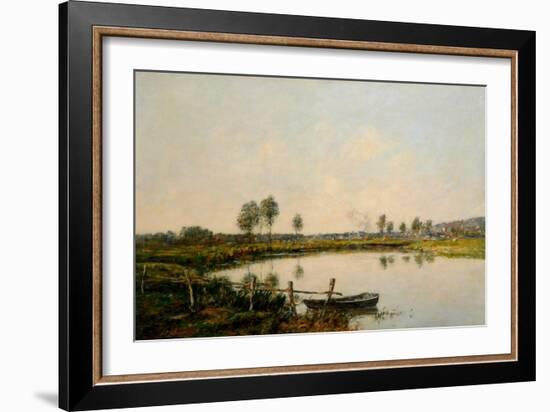 The Water Meadows at Deauville, France (Oil on Canvas)-Eugene Louis Boudin-Framed Giclee Print