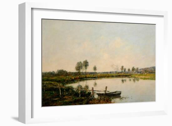 The Water Meadows at Deauville, France (Oil on Canvas)-Eugene Louis Boudin-Framed Giclee Print