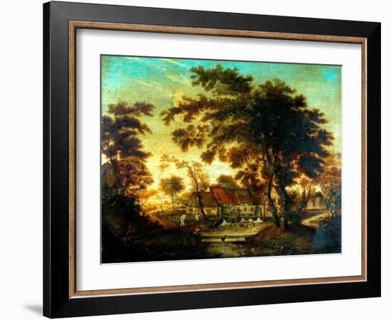 The Water Mill-Meindert Hobbema-Framed Giclee Print