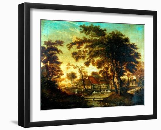 The Water Mill-Meindert Hobbema-Framed Giclee Print