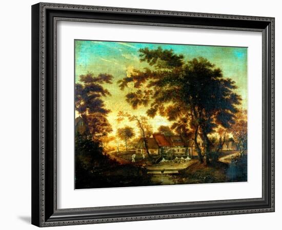 The Water Mill-Meindert Hobbema-Framed Giclee Print