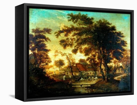 The Water Mill-Meindert Hobbema-Framed Premier Image Canvas