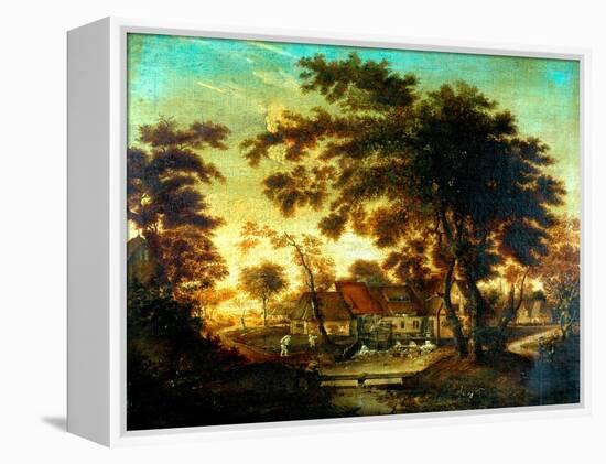 The Water Mill-Meindert Hobbema-Framed Premier Image Canvas