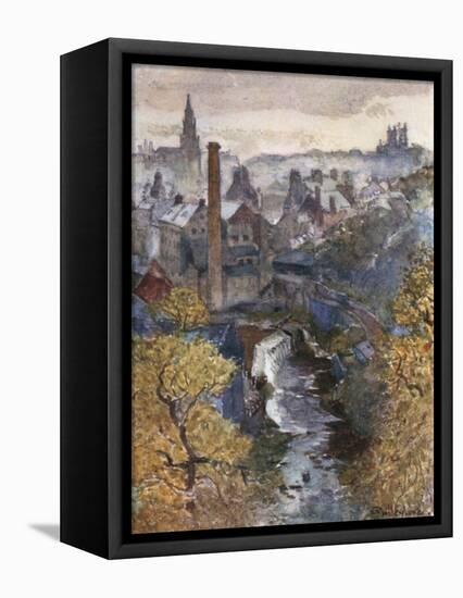 The Water of Leith from Dean Bridge-John Fulleylove-Framed Premier Image Canvas