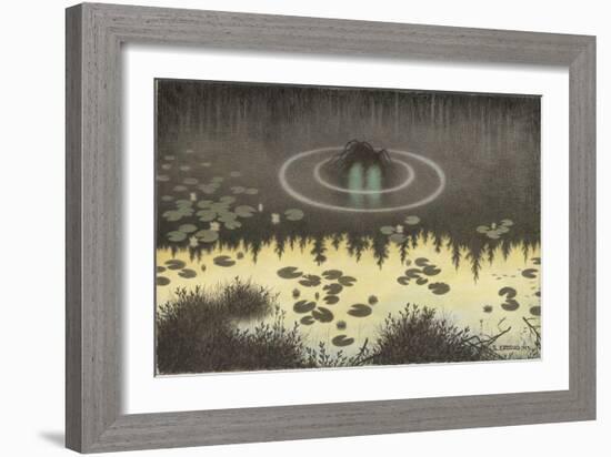 The Water Sprite, 1904 (Pencil, W/C, Charcoal & Crayon)-Theodor Severin Kittelsen-Framed Giclee Print