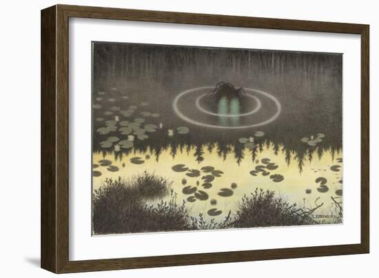 The Water Sprite, 1904 (Pencil, W/C, Charcoal & Crayon)-Theodor Severin Kittelsen-Framed Giclee Print