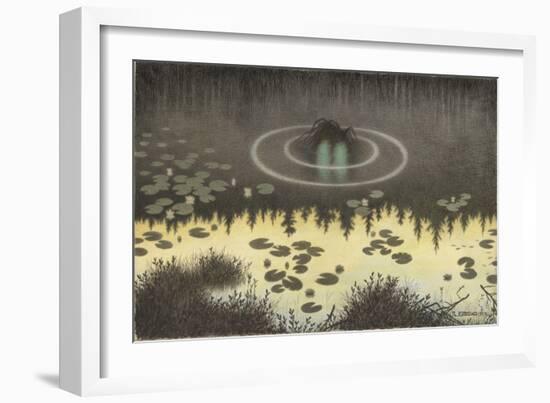 The Water Sprite, 1904 (Pencil, W/C, Charcoal & Crayon)-Theodor Severin Kittelsen-Framed Giclee Print