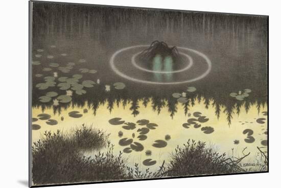 The Water Sprite, 1904 (Pencil, W/C, Charcoal & Crayon)-Theodor Severin Kittelsen-Mounted Giclee Print