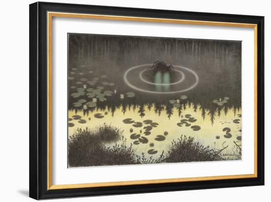 The Water Sprite, 1904 (Pencil, W/C, Charcoal & Crayon)-Theodor Severin Kittelsen-Framed Giclee Print
