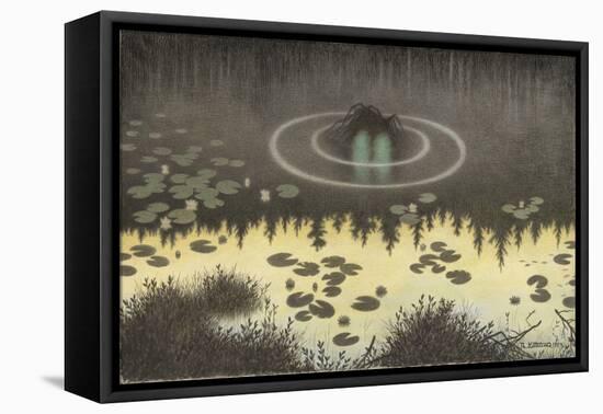 The Water Sprite, 1904 (Pencil, W/C, Charcoal & Crayon)-Theodor Severin Kittelsen-Framed Premier Image Canvas