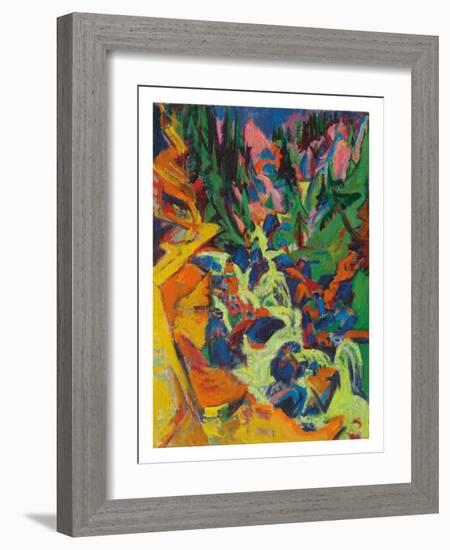 The Waterfall, 1919 (Oil on Canvas)-Ernst Ludwig Kirchner-Framed Giclee Print